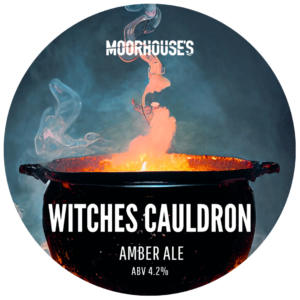 Moorhouse's Witches Cauldron Amber Ale 4.2% Pump Clip