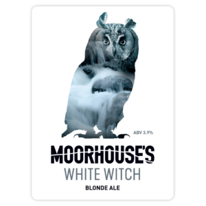 Moorhouse's White Witch Blonde Ale 3.9% Pump Clip