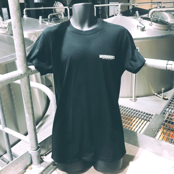 Moorhouse's Black Short Sleeve T-Shirt with Moorhouse's logo on left chest.