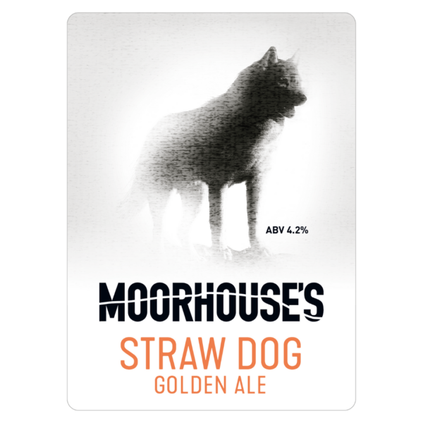 Moorhouse's Straw Dog Golden Ale 4.2% Pump Clip