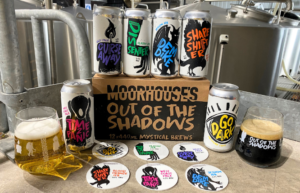 Moorhouse's Brewery comes out of the shadows with a craft beer range - showing all 6 x 440ml cans, 2 matching glasses and keg lenses of the new range.
