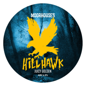 Moorhouse's Hill Hawk 4.0% Golden Ale Pump Clip